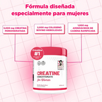 MONOHIDRATO DE CREATINA PARA MUJERES CON COLÁGENO – Energía y belleza en un solo suplemento