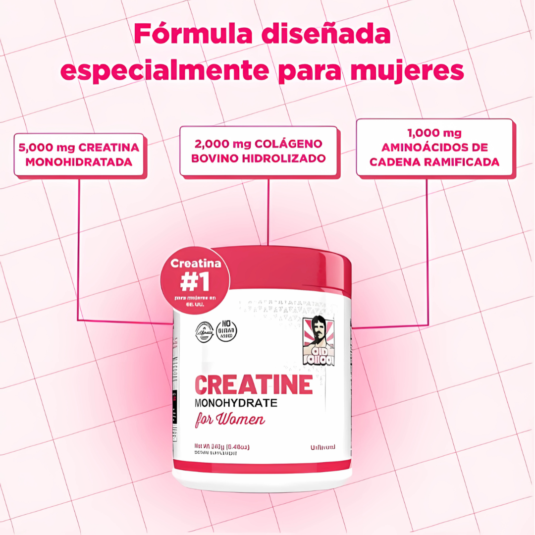 MONOHIDRATO DE CREATINA PARA MUJERES CON COLÁGENO – Energía y belleza en un solo suplemento