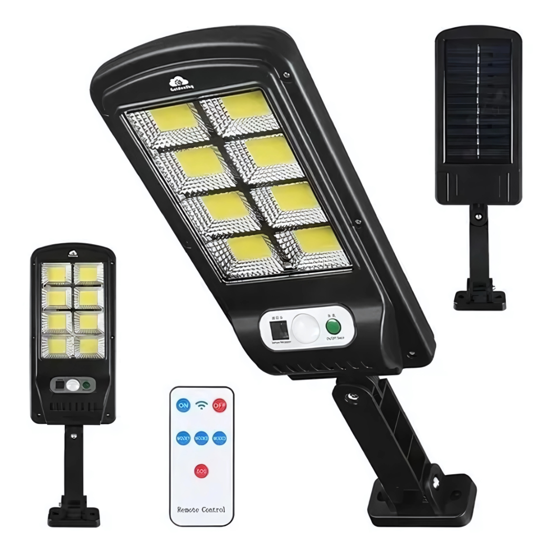 Lámpara Solar LED con Control – Ilumina exteriores sin cables ni consumo eléctrico